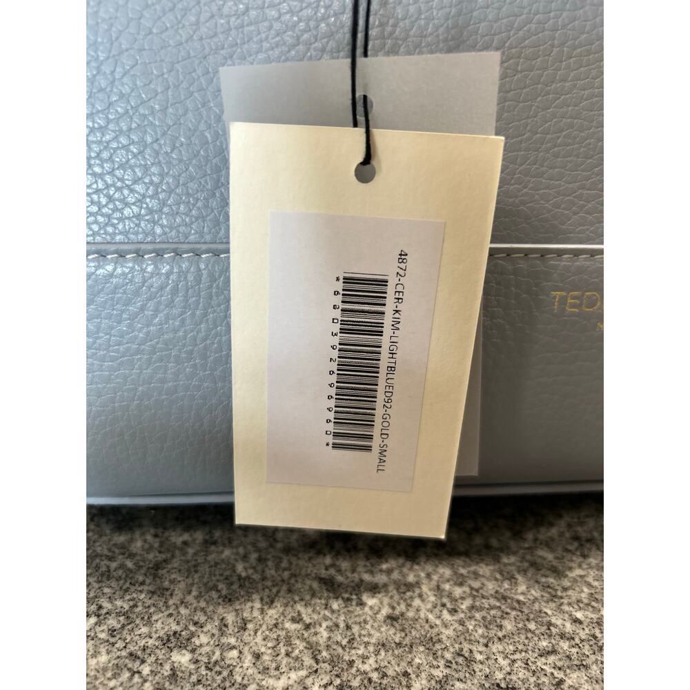 Teddy Blake Kim 11" Satchel – Light Blue Cervo Leather, Gold Hardware- NWT - Picture 5 of 8